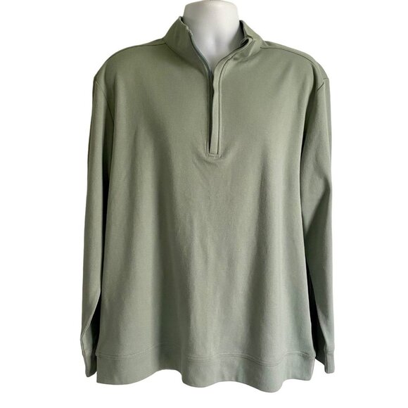 Tackle & Tides 1/4 Zip Long Sleeve Pullover Top Men's Large Green NEW - Picture 2 of 8